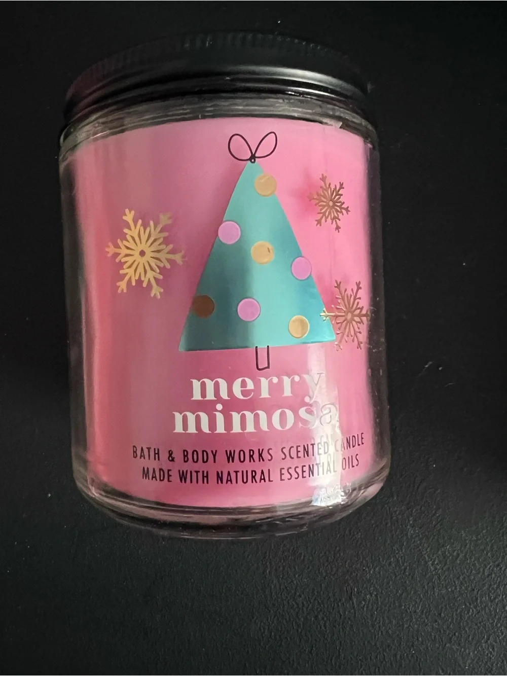 Bath & Body Works Merry Mimosa Singke Wick Scented Candle - Pink